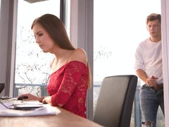 Suihinotto, Spermashotti, Rankka, Alusvaatteet, Toimisto, Tissit