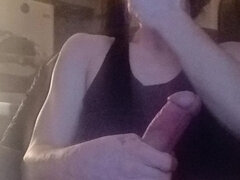 Sunny Jerks off and Smoke a Cig at Same Time