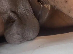 Deepthrusting Her Wet Juicy Pussy with a Giant Dido Before Taking His BBC
