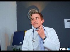 Blonde bombshell with massive boobs gets her medical checkup with a big-dicked doctor