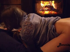 Sex by fireplace from real couple BonnieAlex.