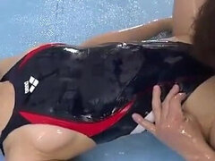 Oiled Girl Has Sex in the Swimming Pool