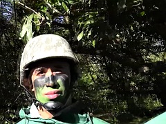 Amateur military guys anal fuck outdoor after cock sucking