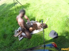 Princess Jas takes big black cock in the field