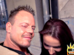 German busty babe on sex date fucked outdoors