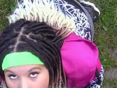 Young jogger Carmela 20 needs cum in the woods