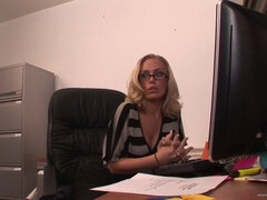 Office sex with busty blonde Secretary in eyeglasses Nicole Aniston - hardcore with cumshot