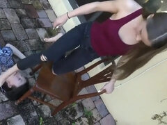 White Girls Feet Naomi Swann Lesbian Foot Humiliation Gagging Slave!