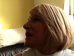 English MILF cuffed and pussy destroyed