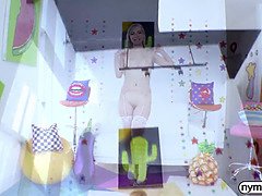 크림파이, 깊은목구멍, Hd, 조그마한, 고함치는, 면도된, 스타킹, 젖가슴