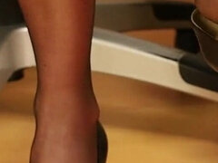 Amateur, Fetiche de pies, Tacones, Casero, Nylon, Pantaletas, Solo, Medias largas