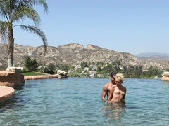 Rumpe, Bikini, Blond, Bakfra, Ansiktssperm, Briller, Hd