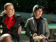 Vacker, Avsugning, Bondage, Grupp, Hd, Utomhus, Offentlig, Fitta