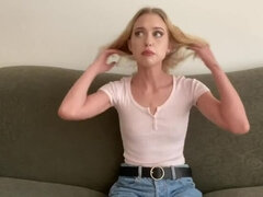 Intervju, Blond, Hunn, Hd, Tynn, Alene, Tenåring, Pupper