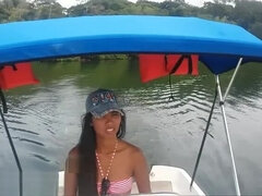 Driving my boat in Bocas Del Toro then Deepthroat Throatpie