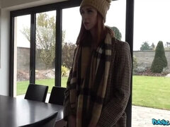 British Redhead Babe Negotiates Price w Pussey POV