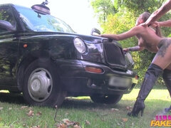 Lucky Guy Fucks Hottie Chick On Bonnet 2 - Female Fake Taxi