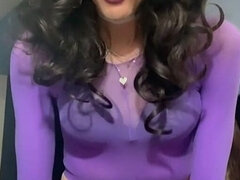 Transparent Purple Top with Purple Stockings