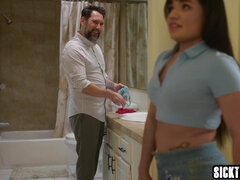 Naughty big arse Hispanic teenager gets fucked