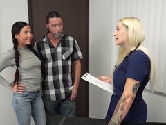 Brunetta, Sborrata, Cazzo vecchio, Schizzo di sborra, Hardcore, Terzetto