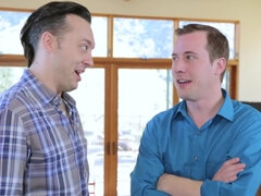 Elsa Jean blowjob & worship brother in law near the fireplace