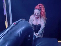 Mature mom Caitlin Minx explores rubber fetish and BDSM submission as a dominant mistress!