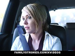 Kinky Teen (Ellie Eilish) Swallows StepDad For A New Car
