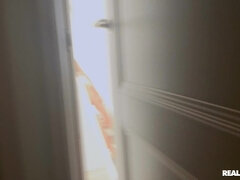 Young Russian babe with big naturals shagged after a nice shower