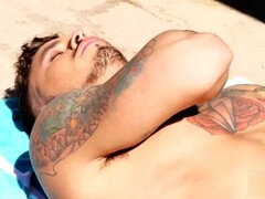 Amateur, Américain, Homosexuelle, Masturbation, De plein air, Solo, Tatouage