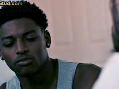 IR DILF stepdad bareback by ebony stepson on couch