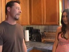 Hot Stepdad Threesome with Brunette Nikki Daniels - Blowjob & Cumshot at Home