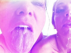 Candice, Karlee, Blair And Ana Give Slobbery Blowjob