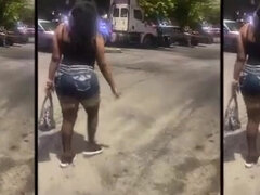 Amateur, Americano, Negro, Maduro, Al aire libre, Transexual