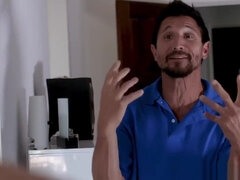 Blonde Zoe Parker cornered her stepdad adn start seducing him