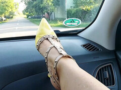 Hot MILF in Short Skirt and Heels Fingering Herself in Taxi - Public Masturbation Part 2