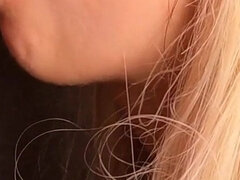 18, Amatör, Blondin, Avsugning, Sperma shot, Ansiktsbehandling, Hemmagjord, Tonåring