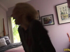 Ashlee Graham, the big-titted blonde slut, gets her shaved pussy pounded by James Deen at home