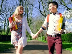 Blondine, Hochschule, Natürlichen titten, Pov