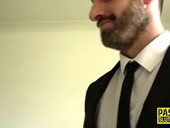 Throated chubby milf sub gets anally banged
