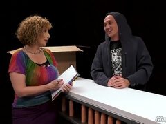 엉덩이, 큰 가슴, 오랄섹스, 가슴이 큰, 글로리홀, 나이든, 여배우, 젖가슴