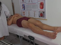 Nurse Excited By Patient's Huge Uncontrollable Erection In Hospital - Brunette Latina In Uniform