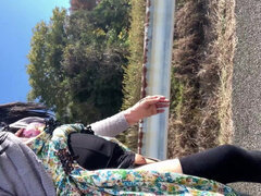 Amatør, Asiater, Ladyboy, Utendørs, Alene