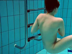 아기, 흑갈색 머리, 체코인, 유럽인, 웃긴, 청소년, 젖가슴, 수중