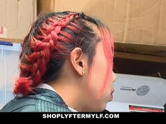 Cute asian stepmom Christy Love pounds officer to get her asian teenie daughter-in-law off of shoplifting charges