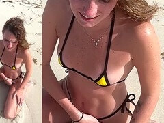 18 éves, Seggről a szájra, Strand, Hatalmas hátsó, Meztelen, Nyilvános