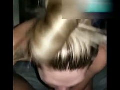 Amazing slutty hotwife MILF gives amazing blowjob and cum swallow