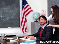 Professor Nikki Next and horny student Tommy Gunn help each others out