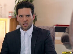 Sex crazed wife Kimmy Granger fucks a divorce lawyer in his office