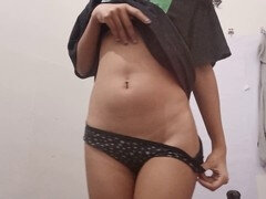 Female masturbation, finger-tickling, slit