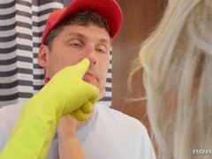 Anal loving landlady Britany gets her butt hole drilled by a tenant